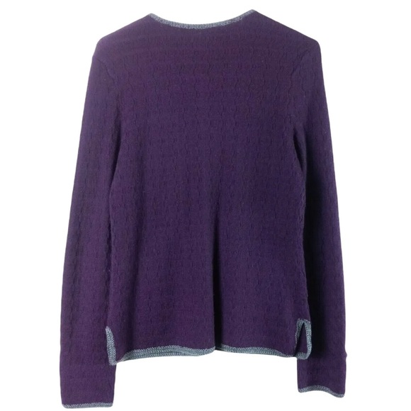 Trina Turk Womens Wool Cardigan Long Sleeve Dark Purple - Picture 2 of 5
